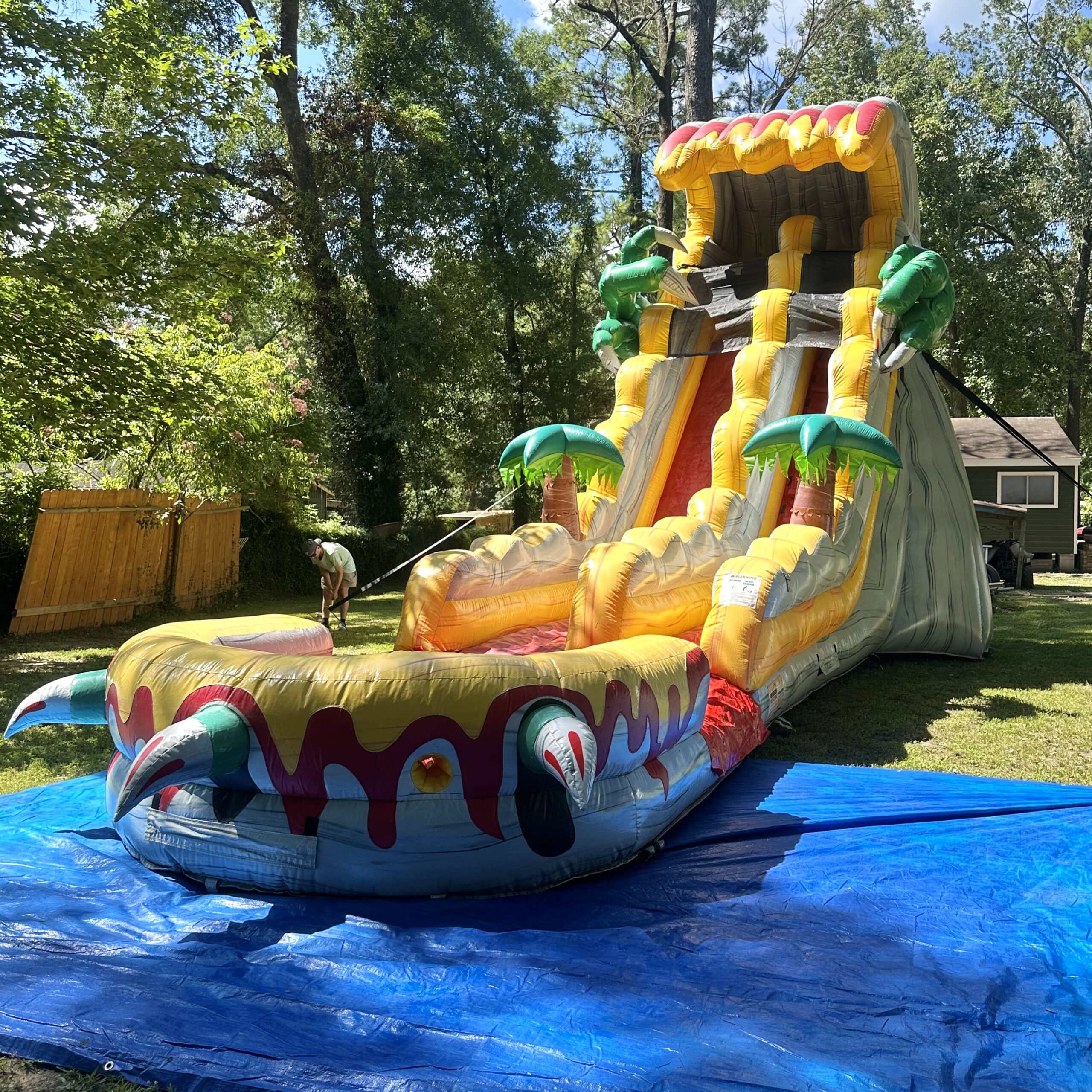 inflatable water slide rental set up in Huffman, Texas